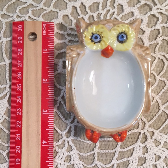 Vintage Lustreware Owl Trinket Dish Japan - Picture 10 of 12